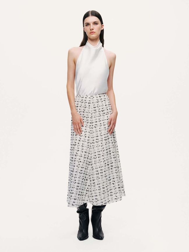  Desenli Midi Çan Etek