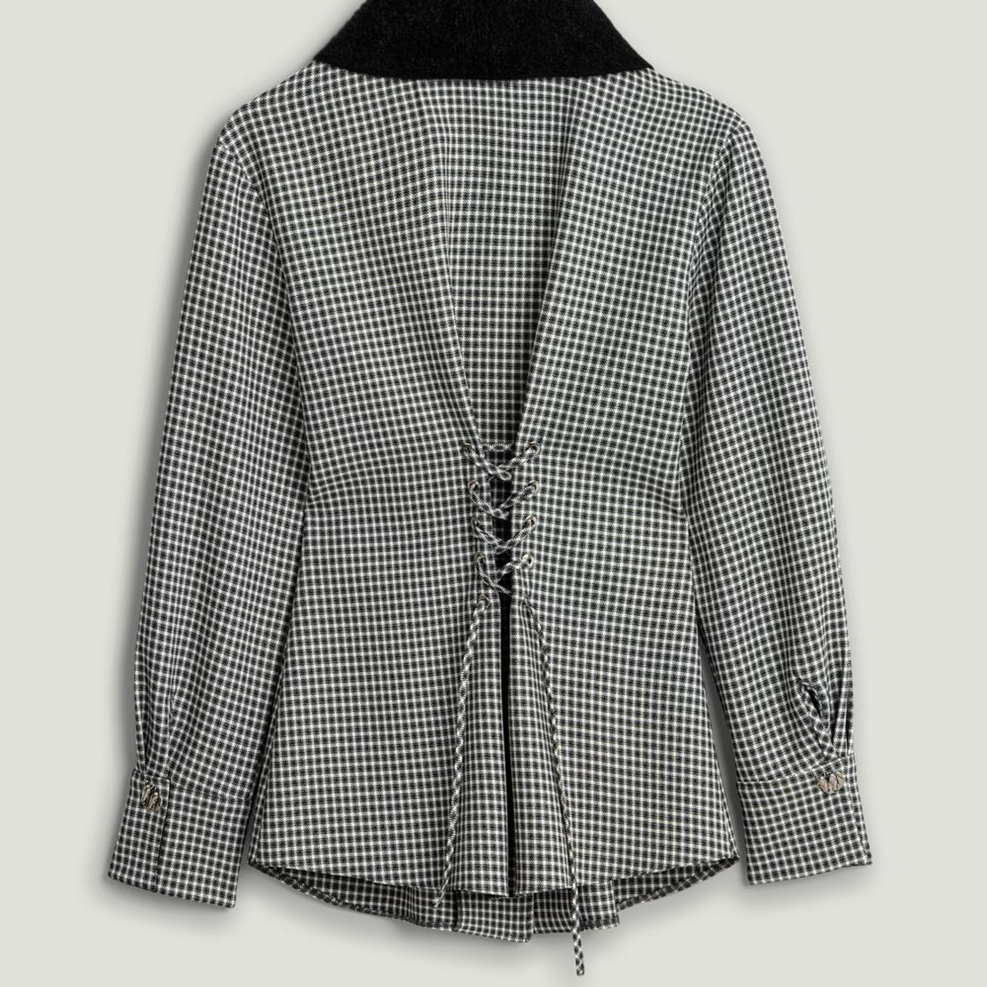 Metal Aksesuarlı Ekoseli Gömlek