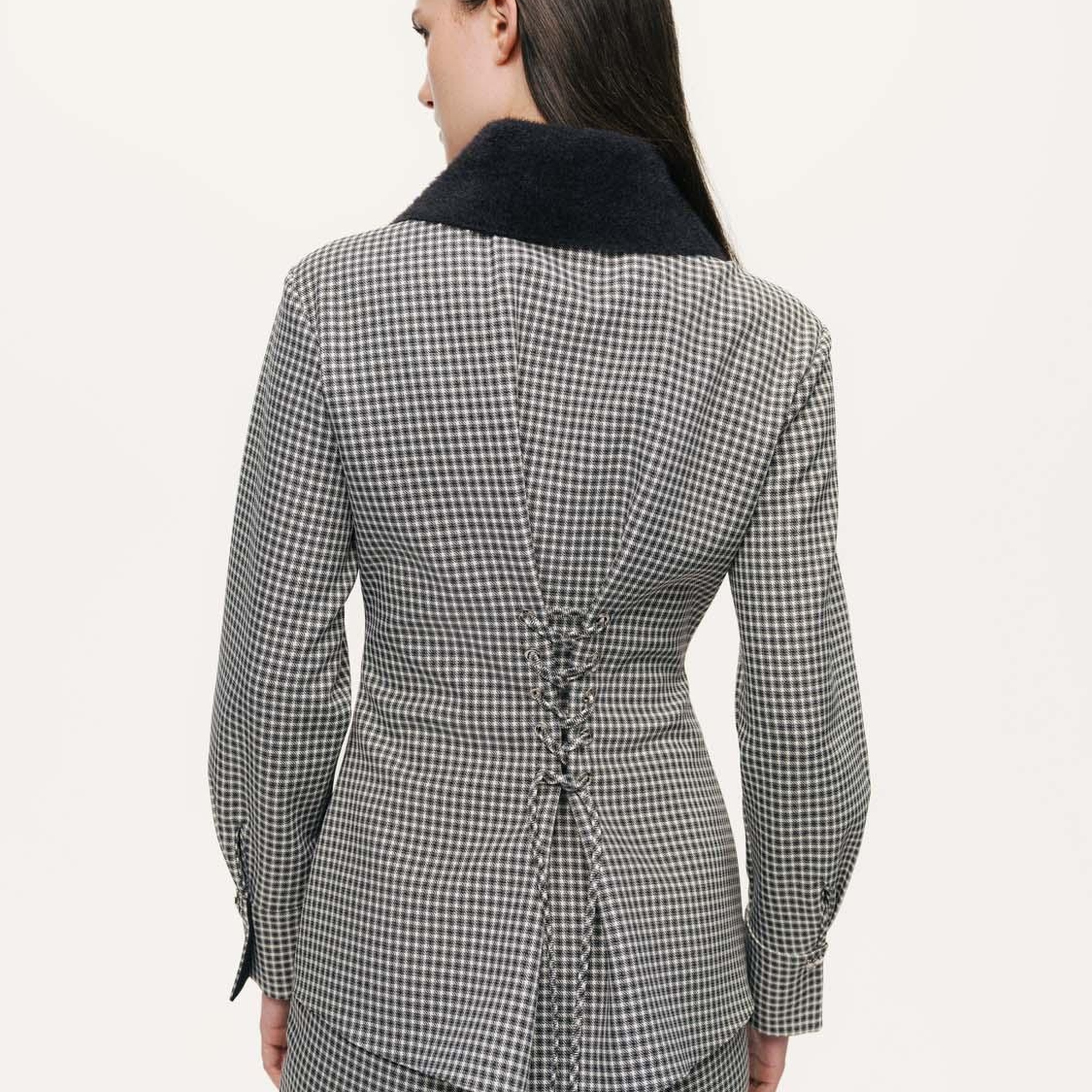 Metal Aksesuarlı Ekoseli Gömlek