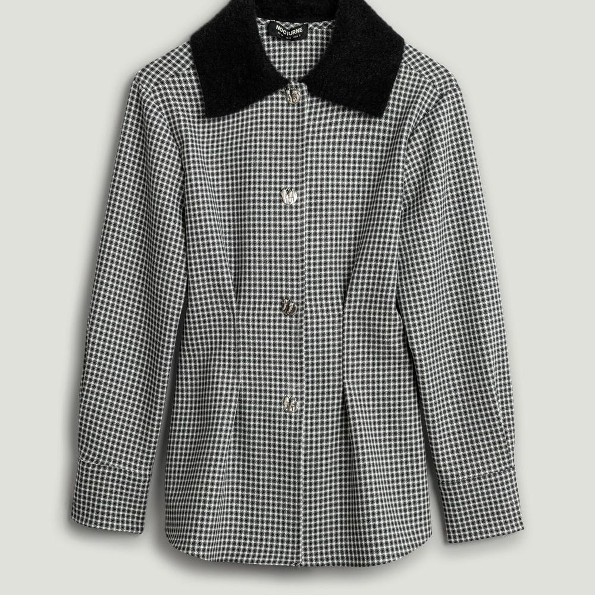 Metal Aksesuarlı Ekoseli Gömlek