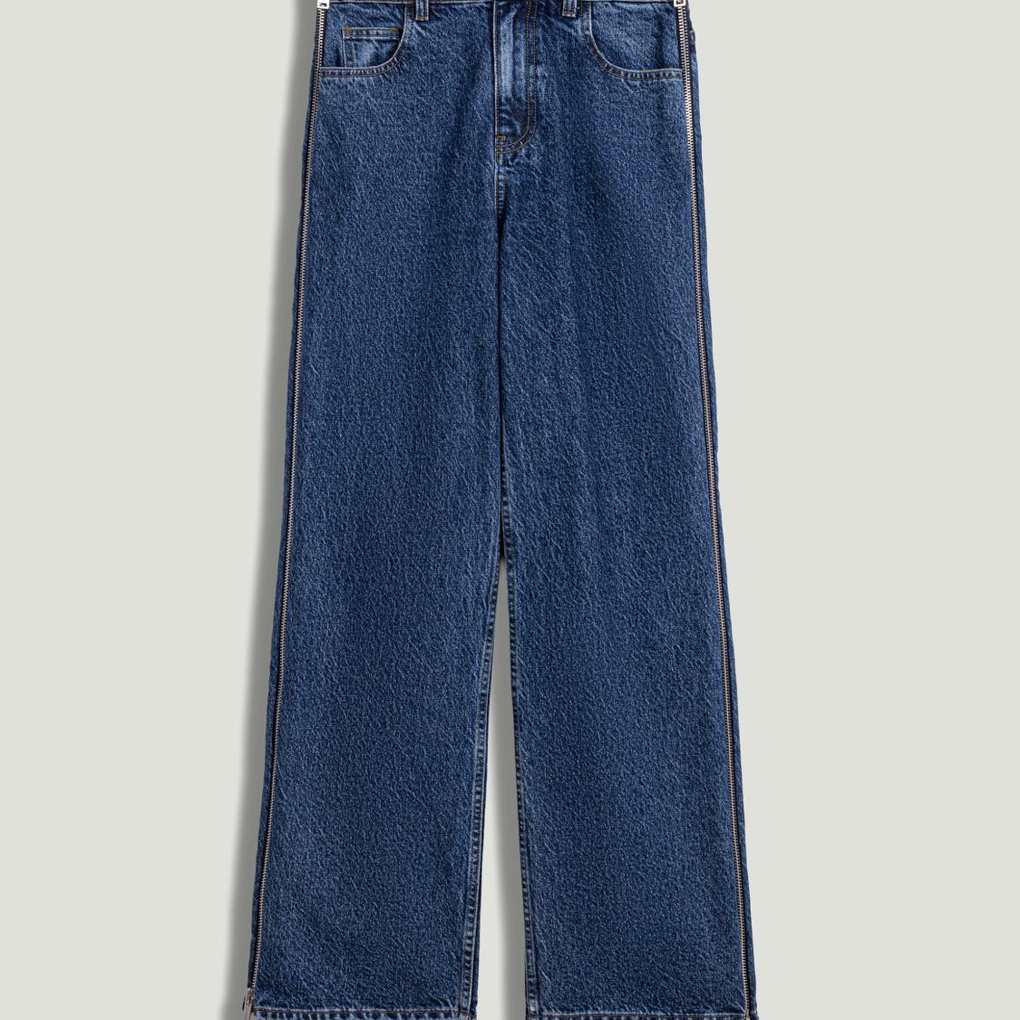 Fermuar Detaylı Jean Pantolon