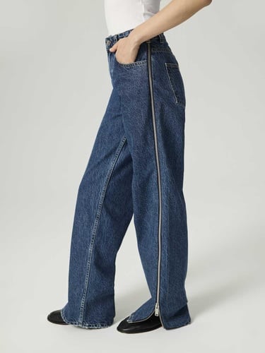  Fermuar Detaylı Jean Pantolon