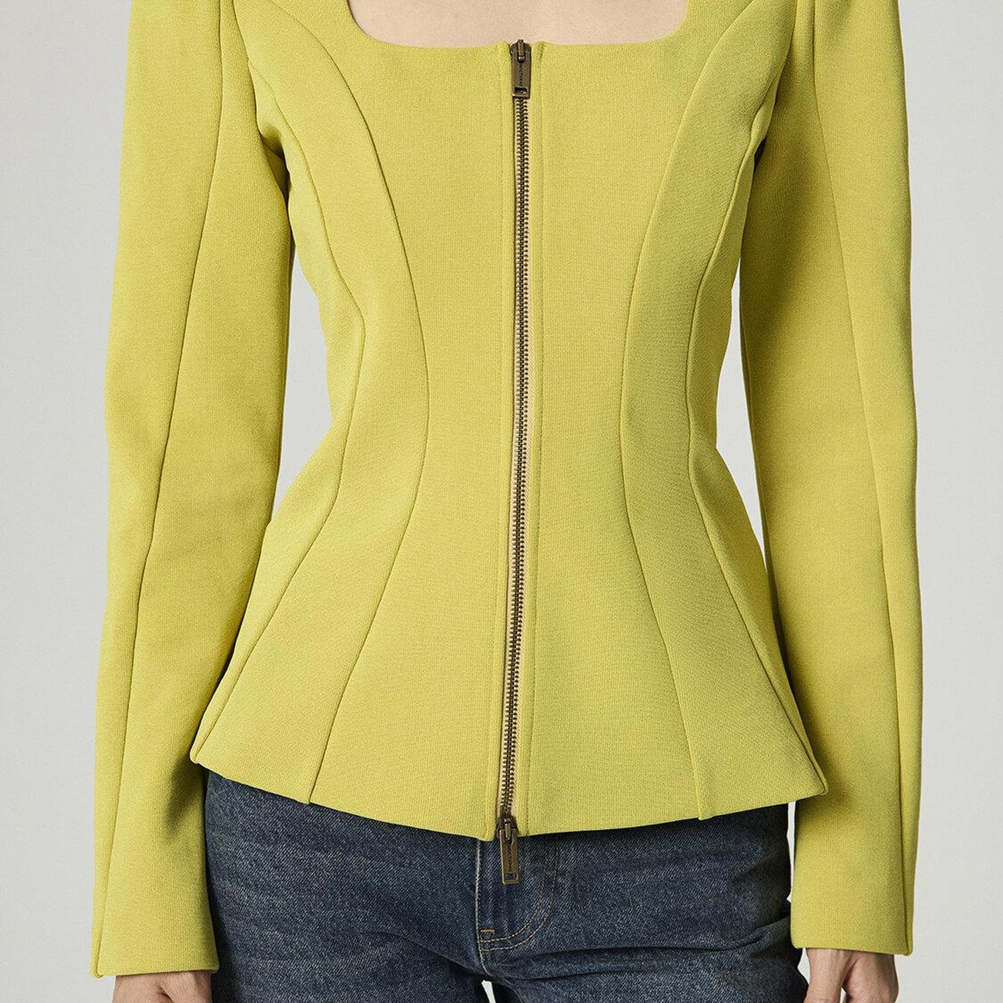 Fermuar Detaylı Vatkalı Bluz