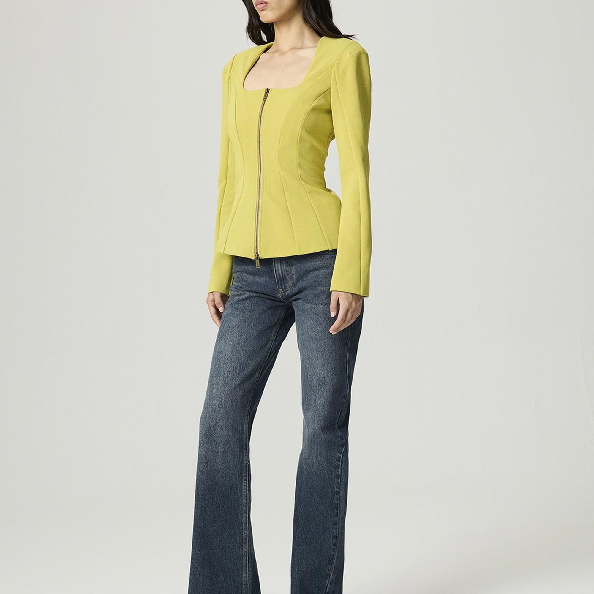 Fermuar Detaylı Vatkalı Bluz