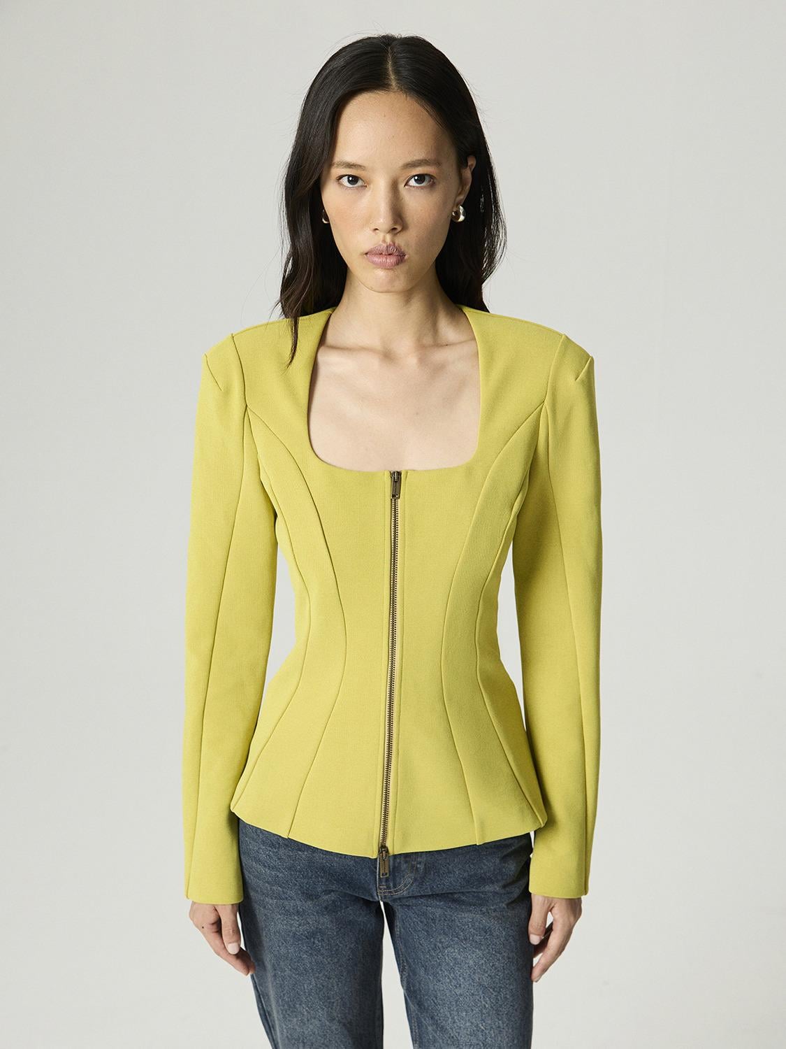  Fermuar Detaylı Vatkalı Bluz