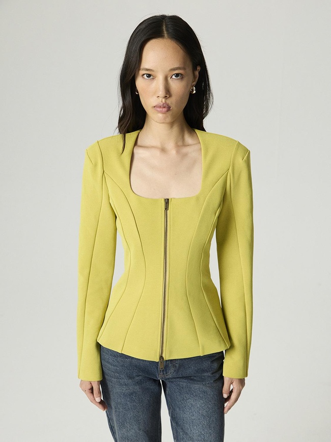  Fermuar Detaylı Vatkalı Bluz