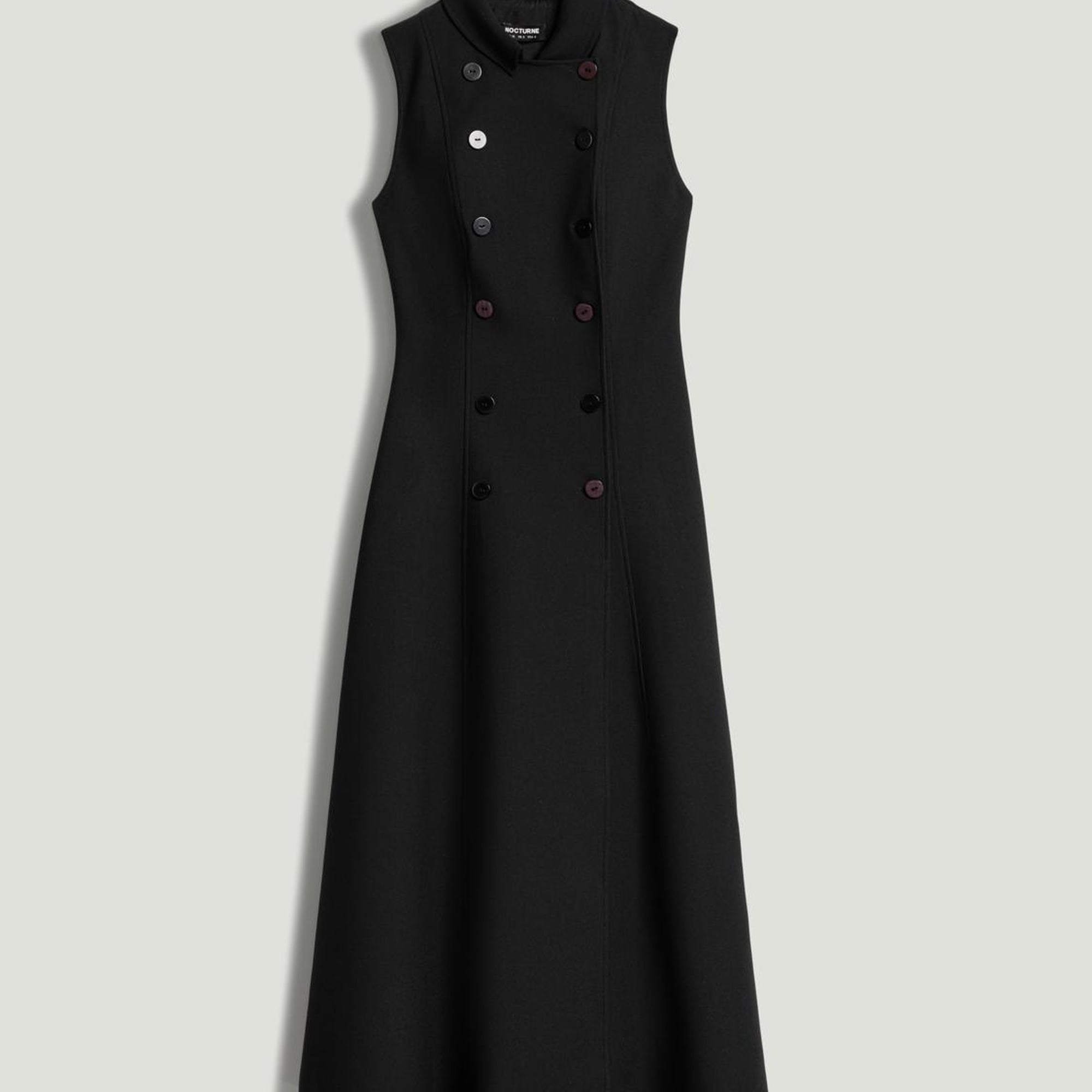 Kruvaze Düğme Kapamalı Maxi Elbise