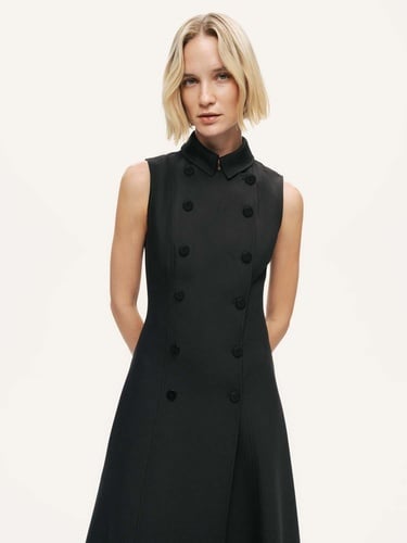  Kruvaze Düğme Kapamalı Maxi Elbise