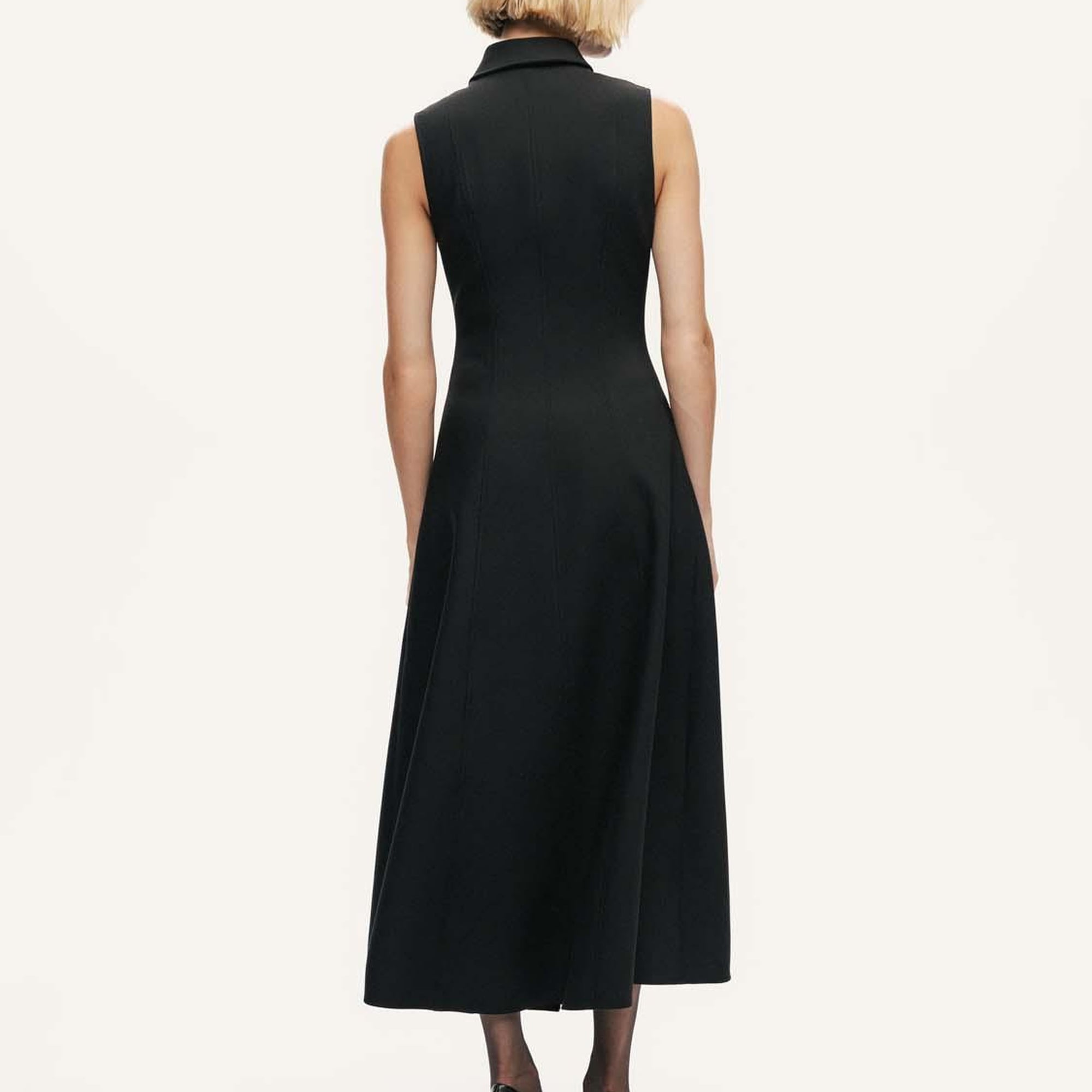 Kruvaze Düğme Kapamalı Maxi Elbise