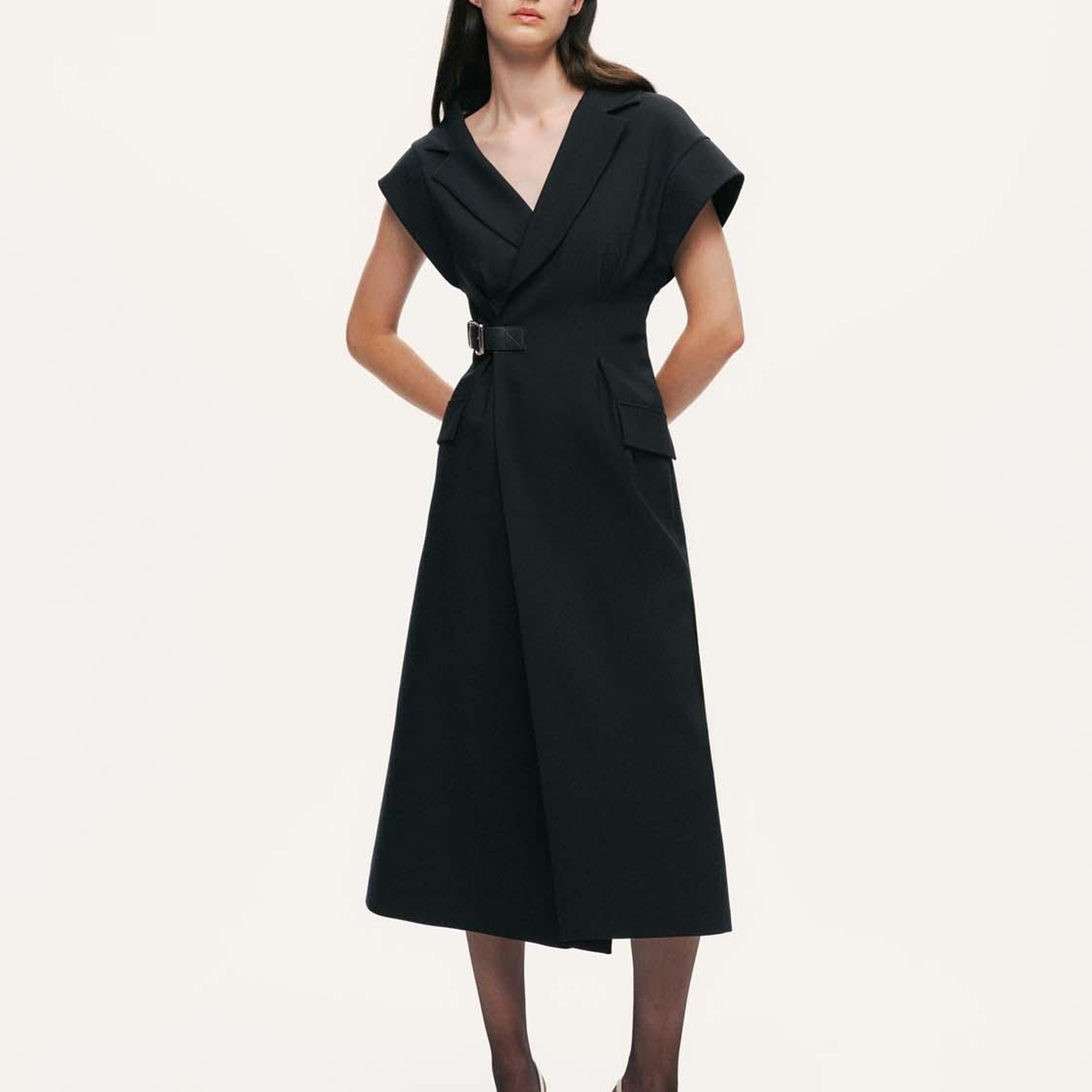 Kemer Detaylı Midi Elbise