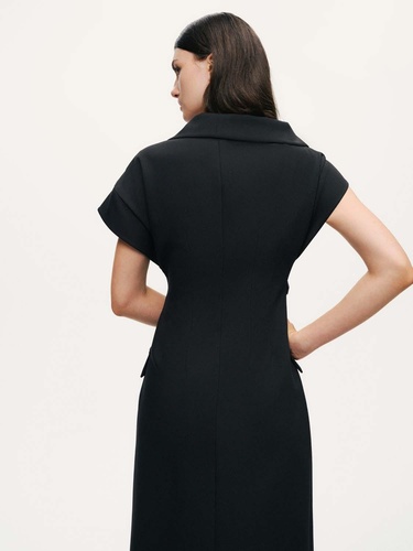  Kemer Detaylı Midi Elbise