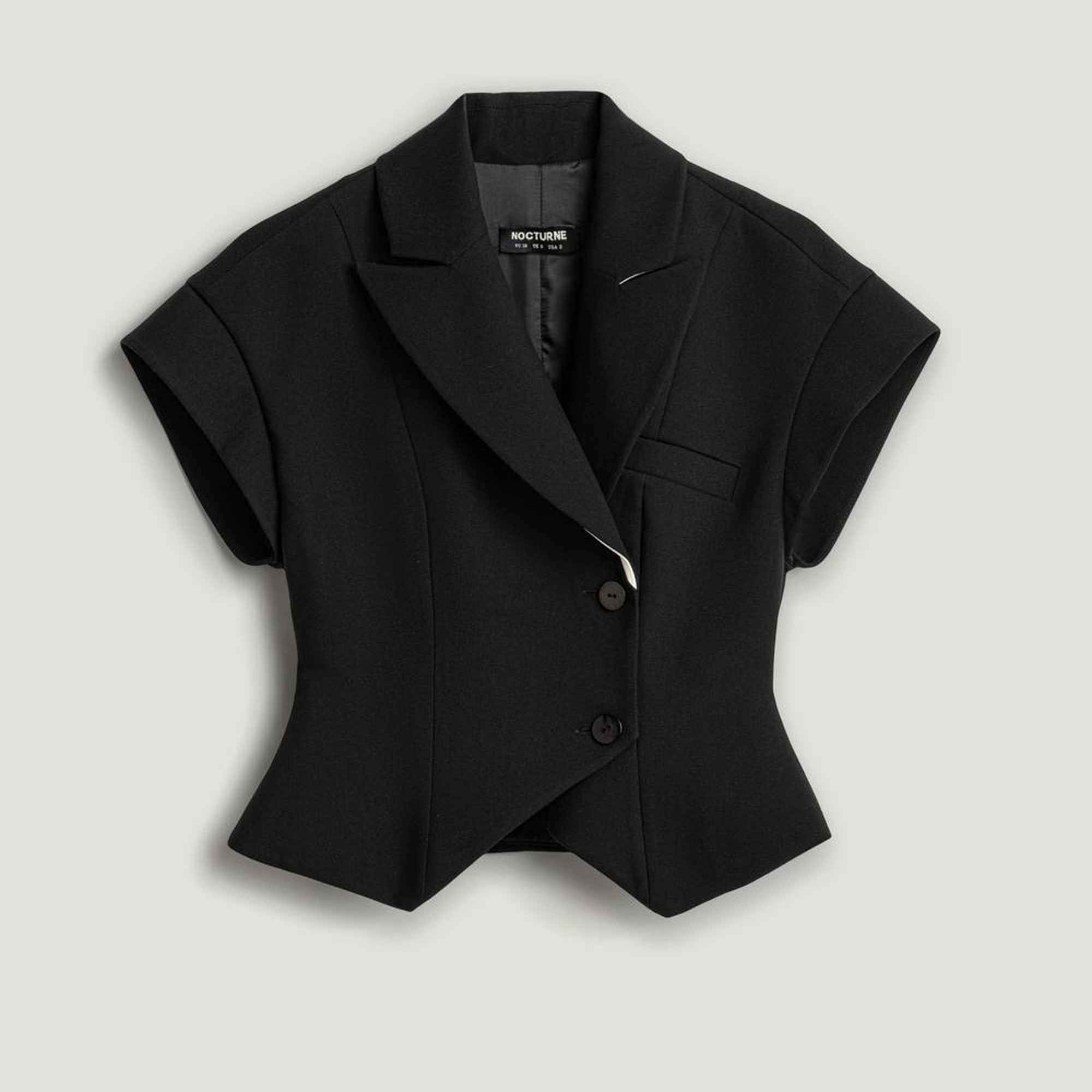 Katlı Kruvaze Yaka Yelek