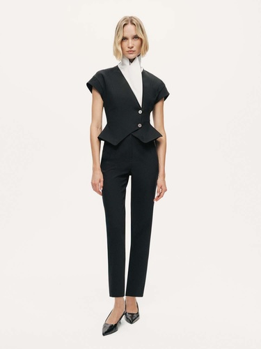  Katlı Kruvaze Yaka Yelek