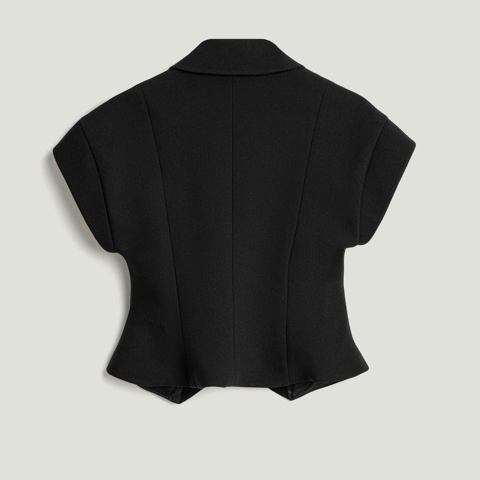 Katlı Kruvaze Yaka Yelek