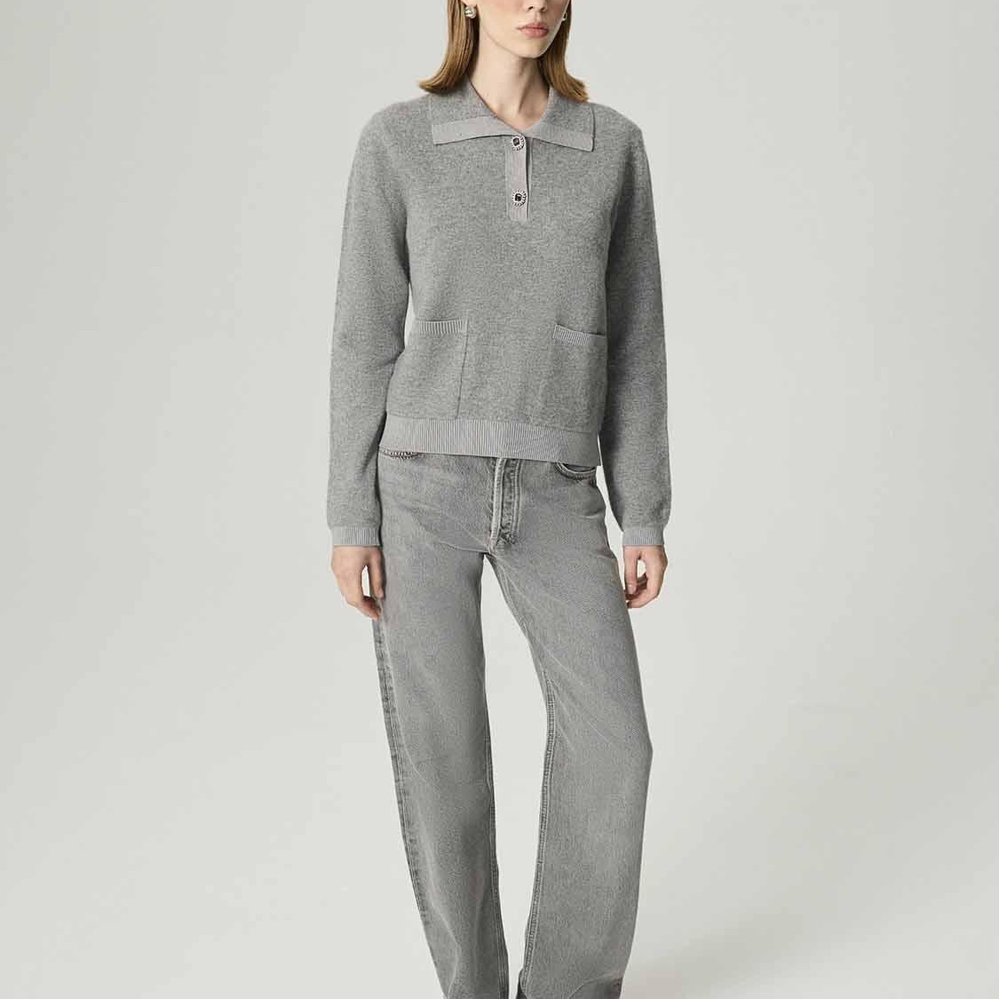 Düğme Aksesuarlı Triko