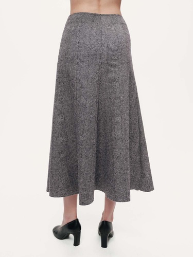  Balık Sırtı Desenli Midi Etek