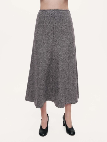  Balık Sırtı Desenli Midi Etek