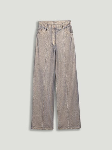  Metalik Yıkamalı Pantolon