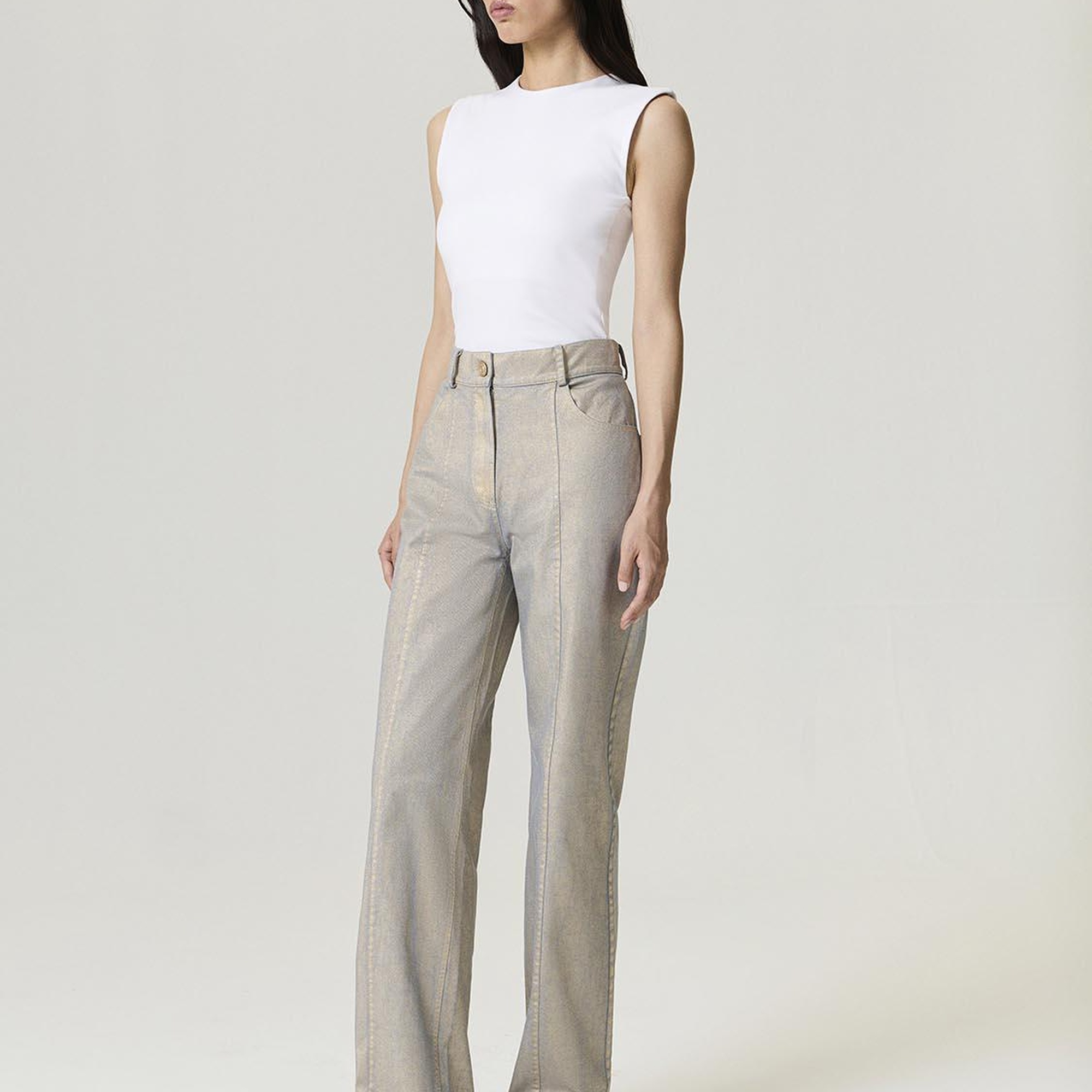 Metalik Yıkamalı Pantolon