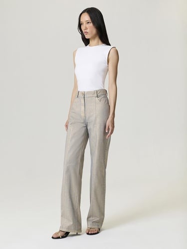  Metalik Yıkamalı Pantolon