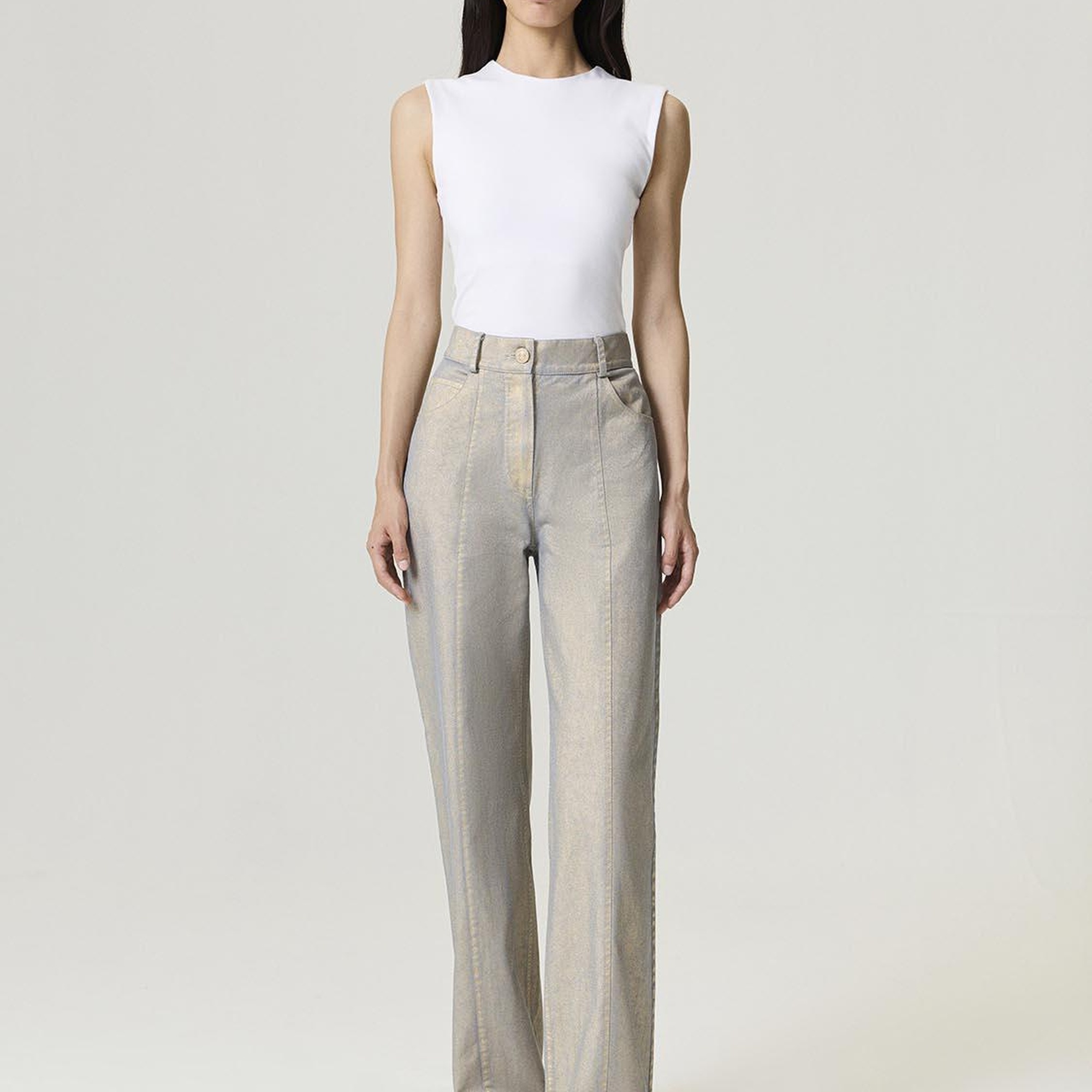 Metalik Yıkamalı Pantolon