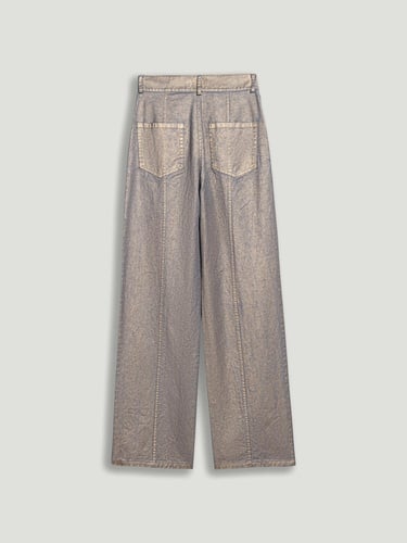  Metalik Yıkamalı Pantolon