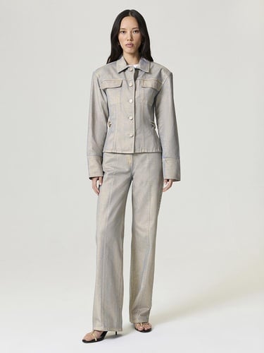  Metalik Yıkamalı Ceket