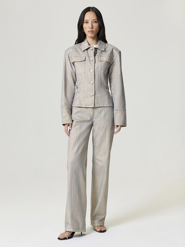  Metalik Yıkamalı Ceket