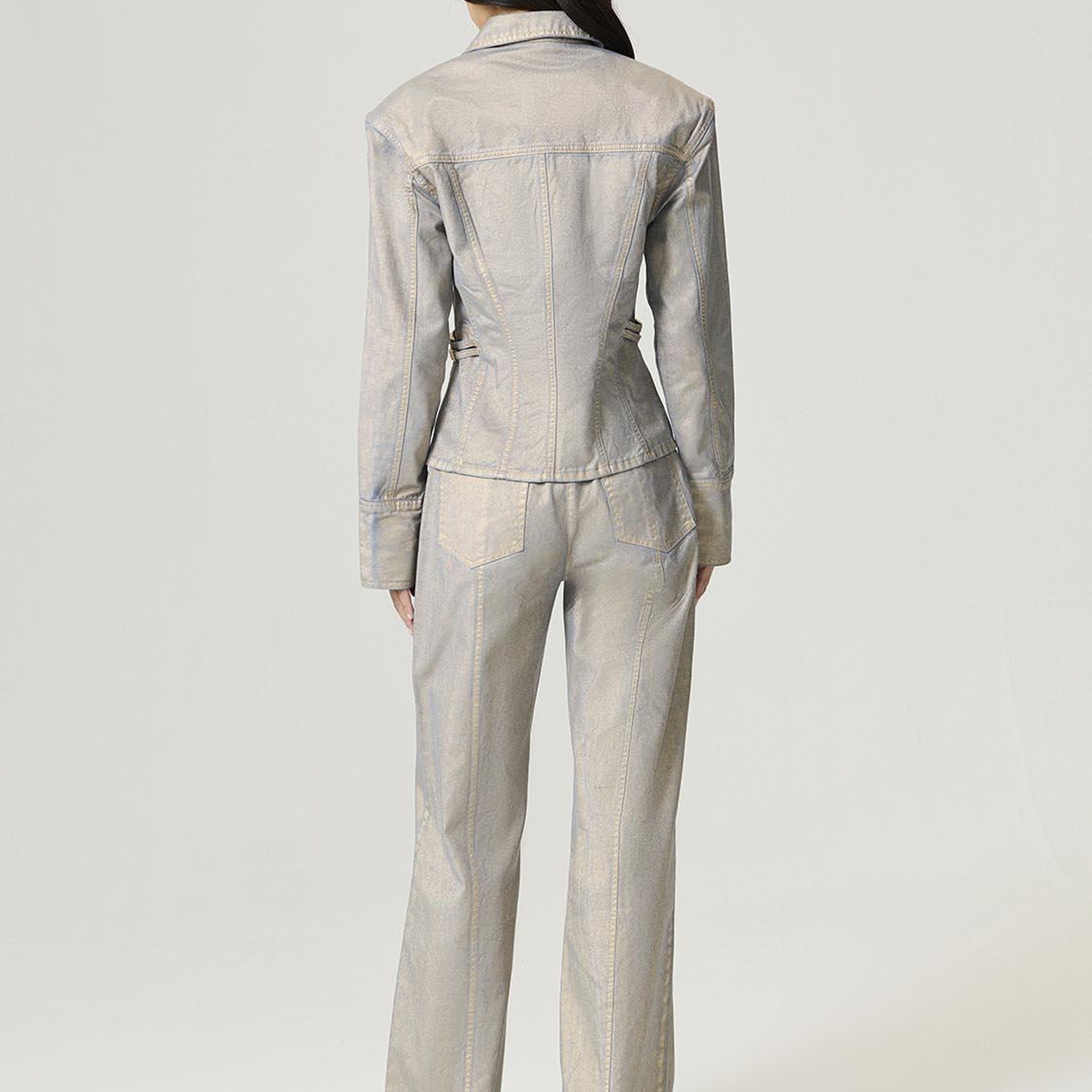 Metalik Yıkamalı Ceket