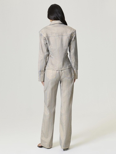  Metalik Yıkamalı Ceket