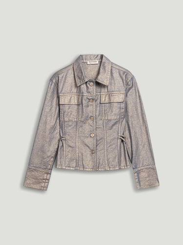  Metalik Yıkamalı Ceket