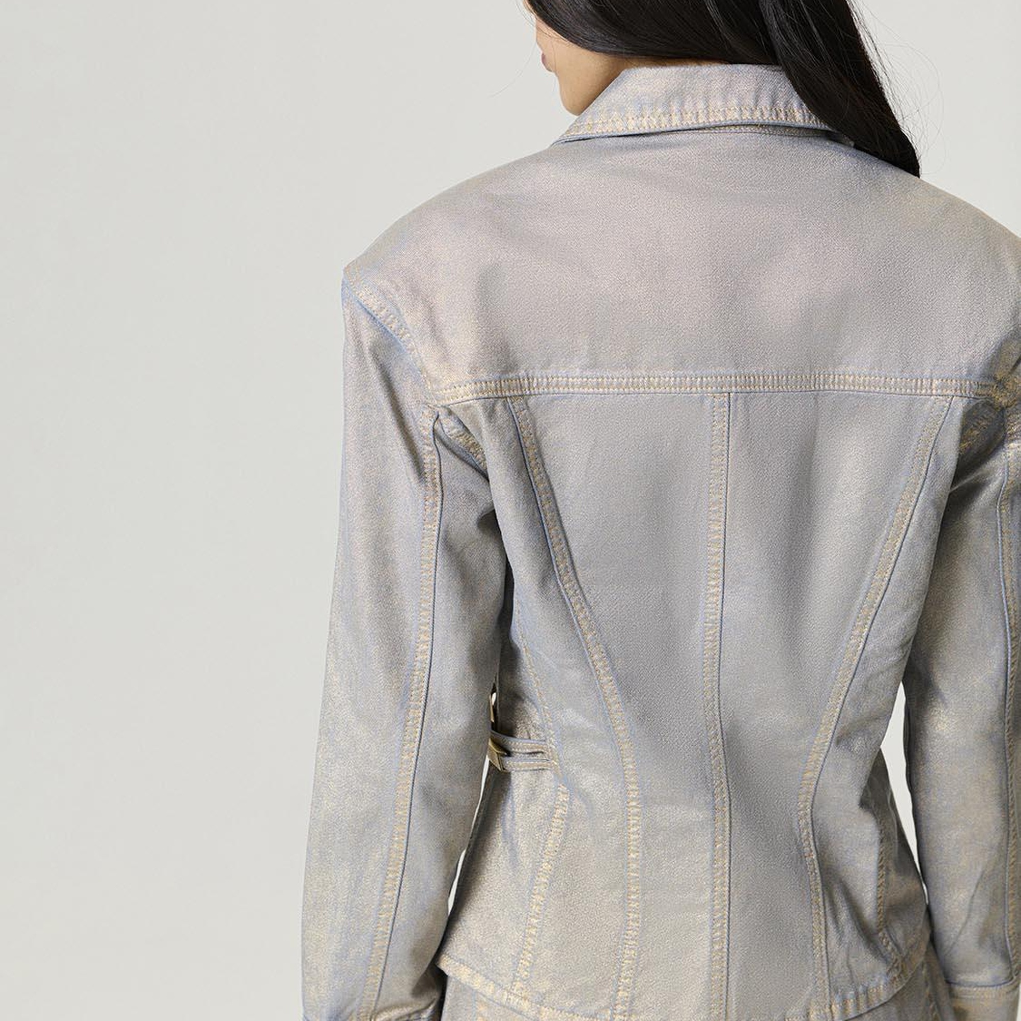 Metalik Yıkamalı Ceket