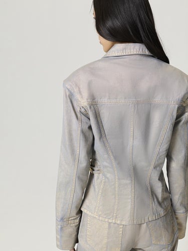  Metalik Yıkamalı Ceket