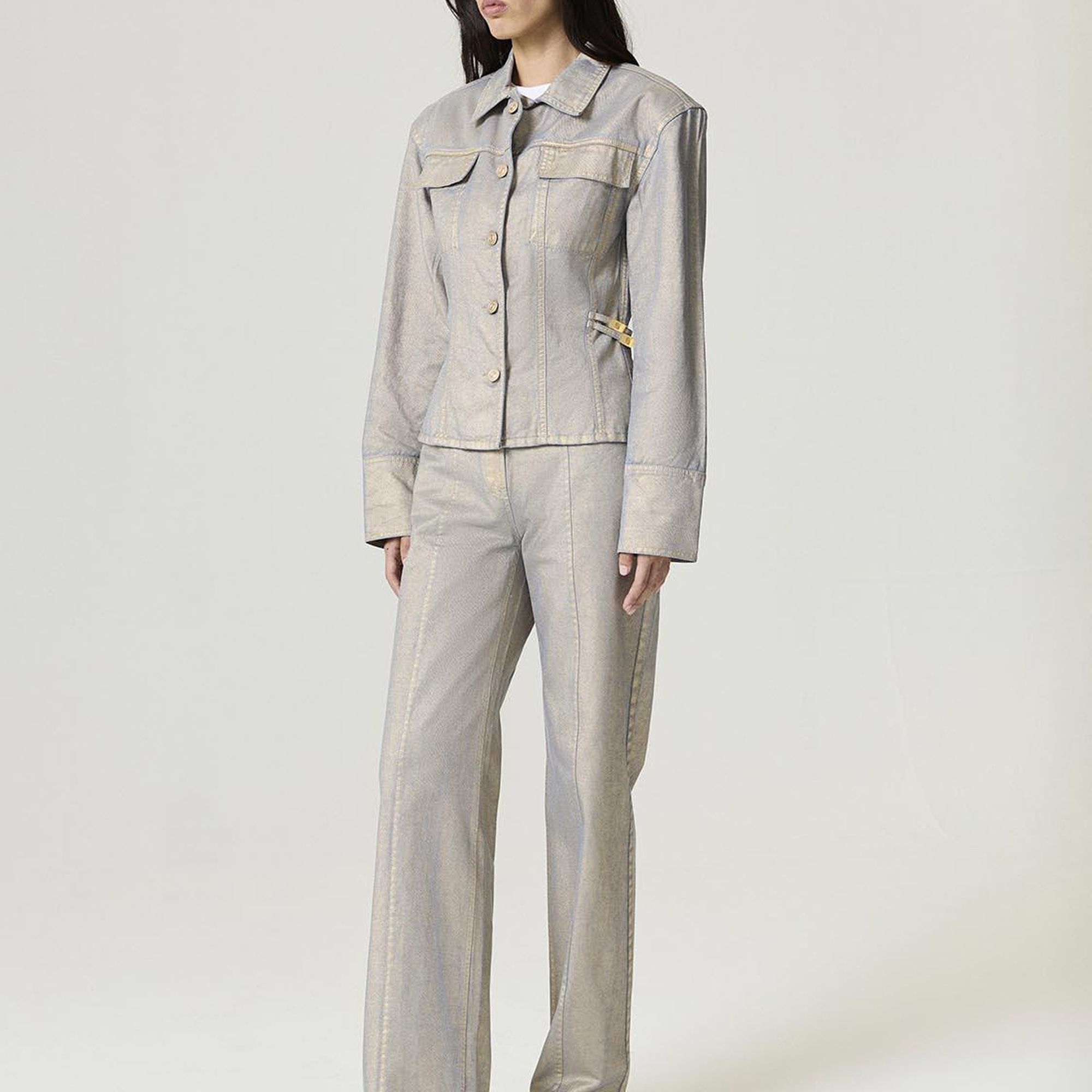 Metalik Yıkamalı Ceket