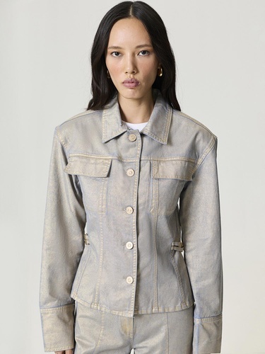  Metalik Yıkamalı Ceket