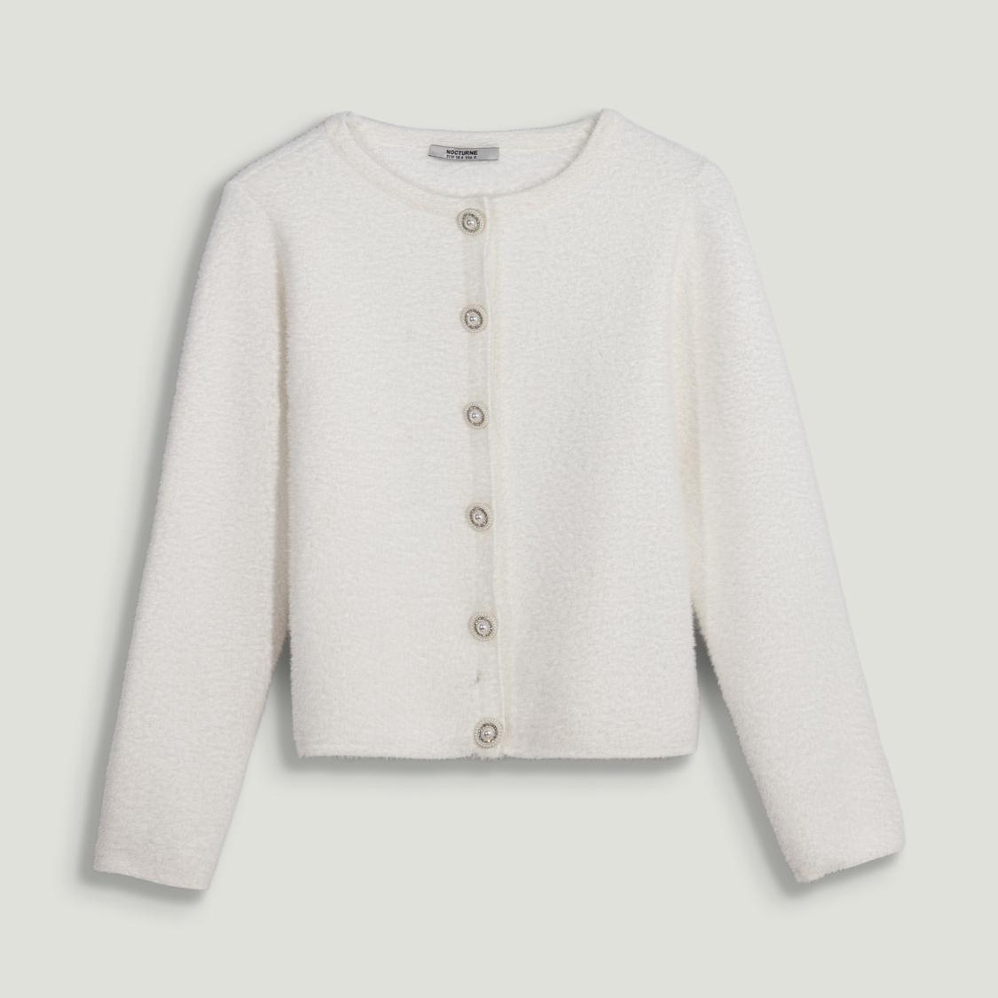 Taşlı Düğme Aksesuarlı Triko