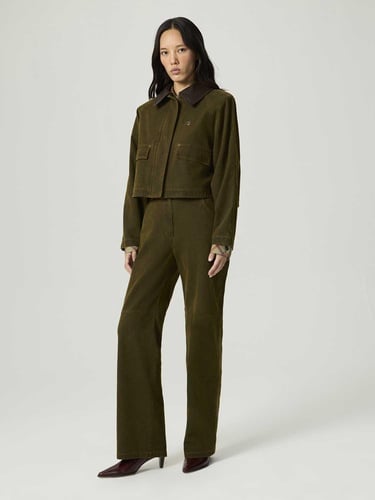  Deri Detaylı Yıkamalı Ceket