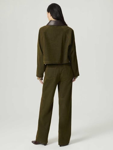  Deri Detaylı Yıkamalı Ceket