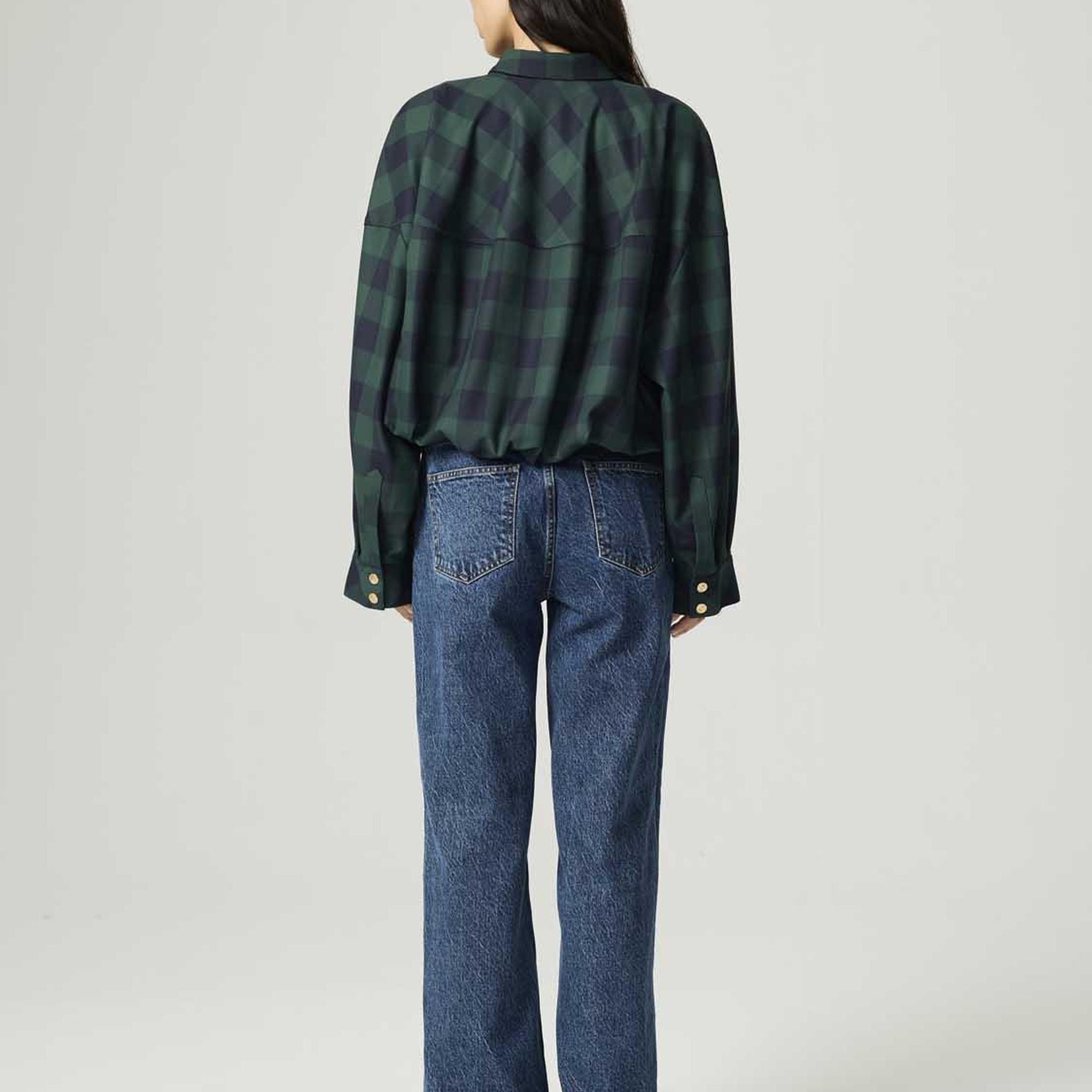 Kareli Dökümlü Ceket