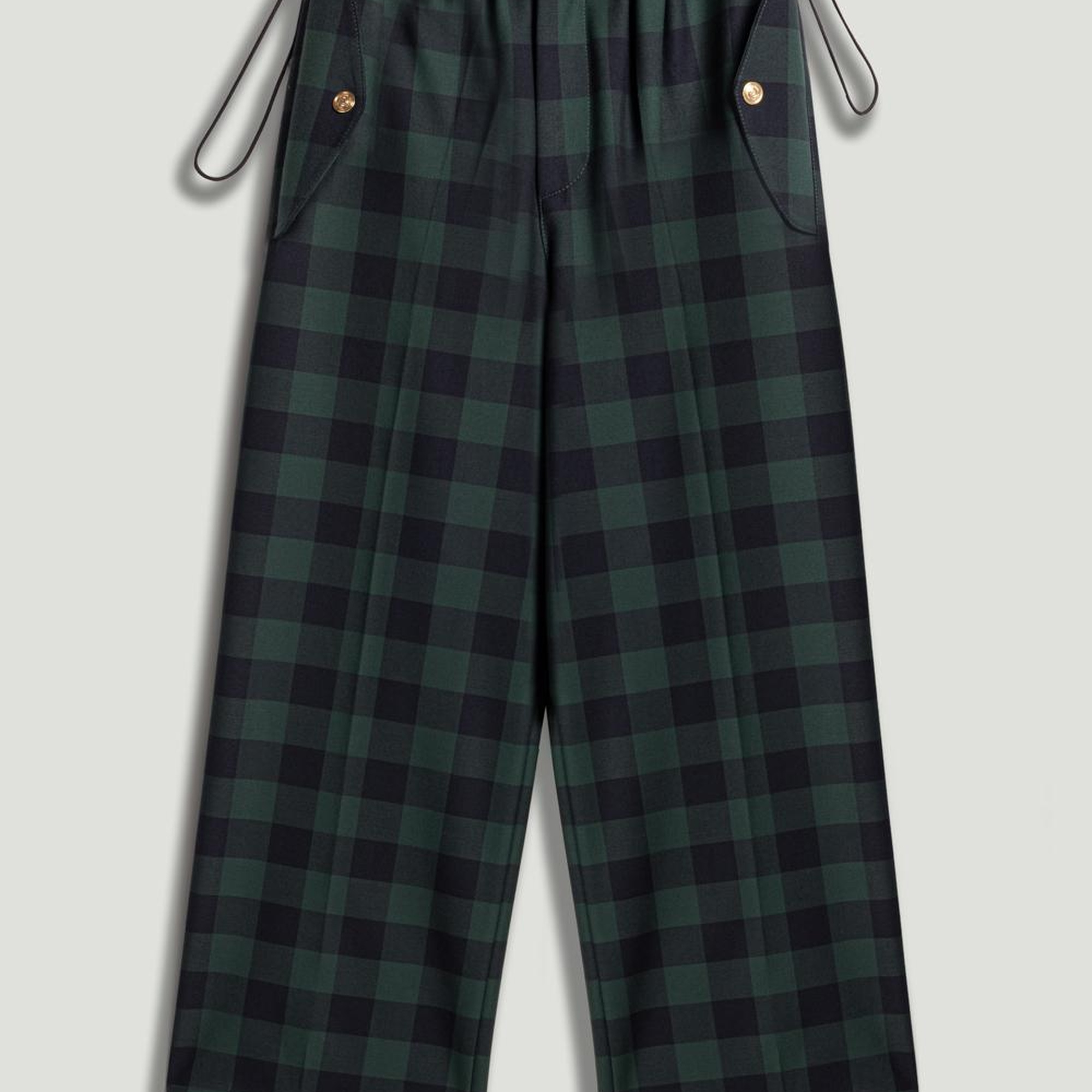 Kareli Geniş Paça Pantolon