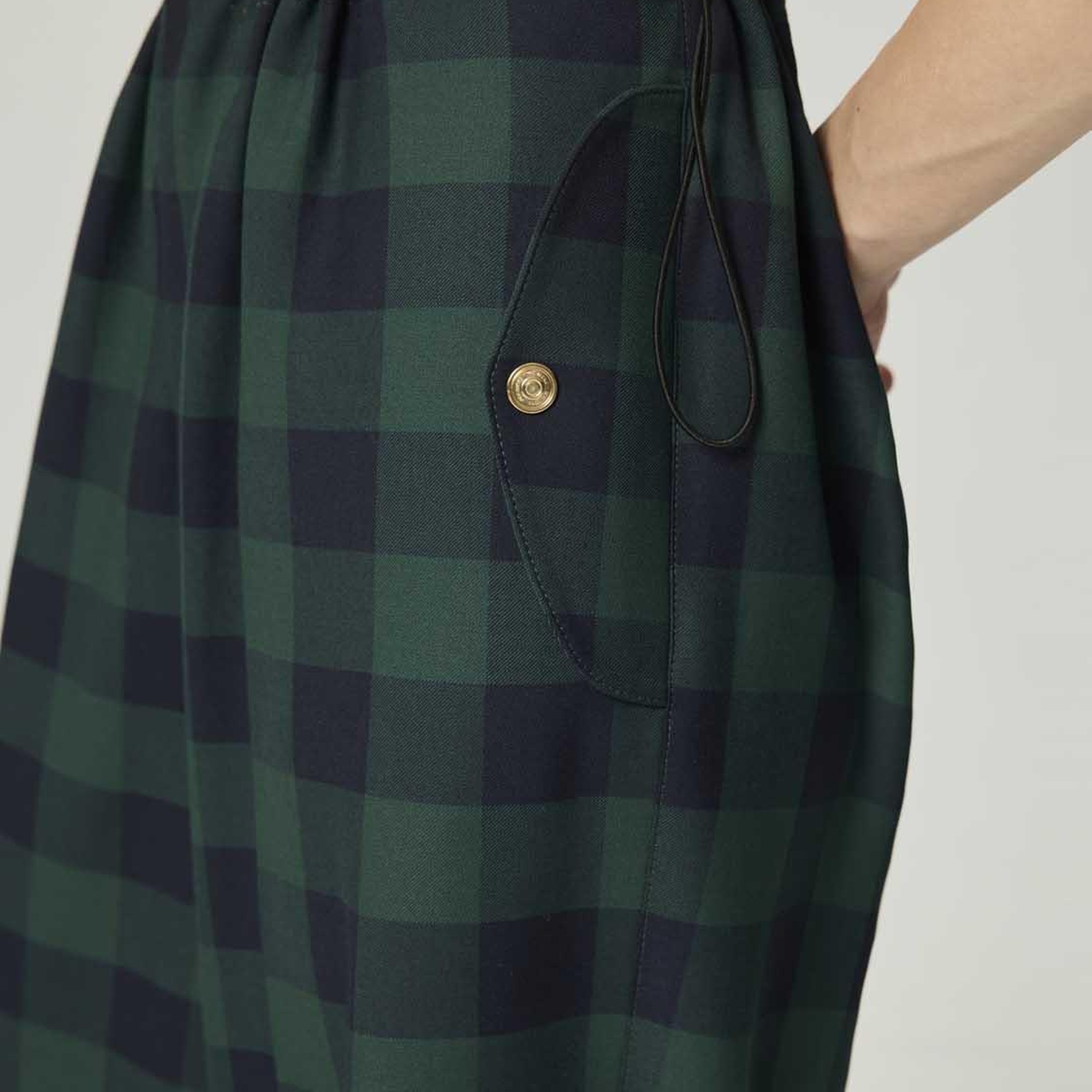 Kareli Geniş Paça Pantolon