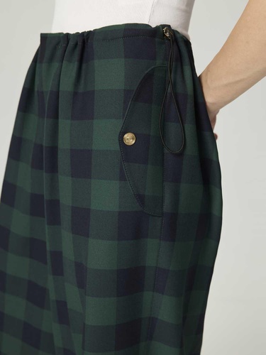  Kareli Geniş Paça Pantolon