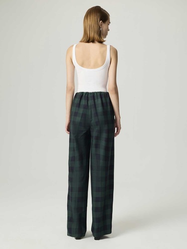  Kareli Geniş Paça Pantolon