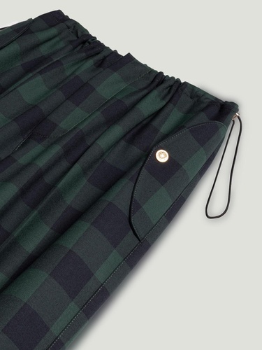  Kareli Geniş Paça Pantolon