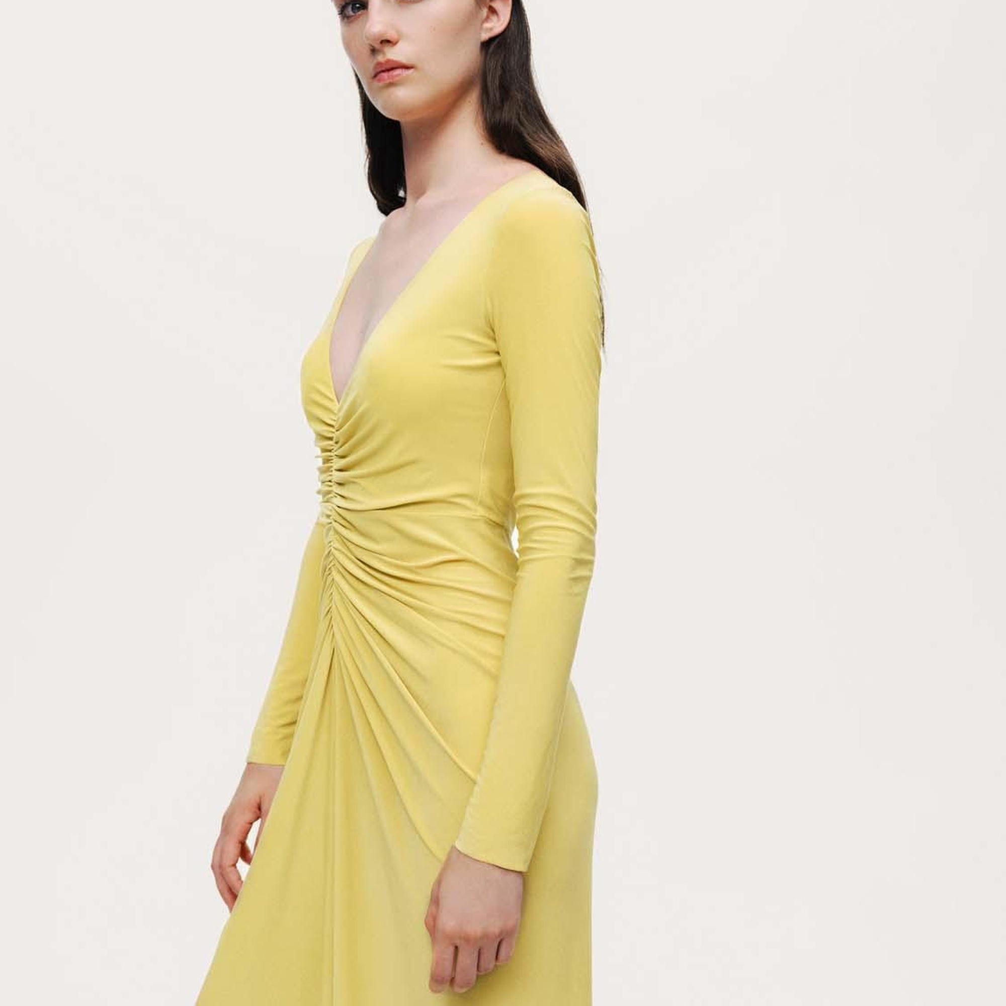 Bolero Detaylı Drapeli Maxi Elbise