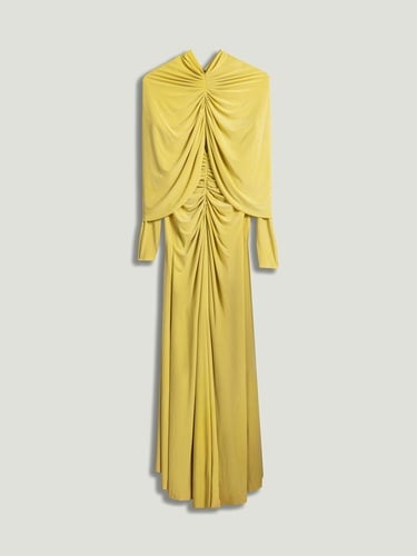  Bolero Detaylı Drapeli Maxi Elbise