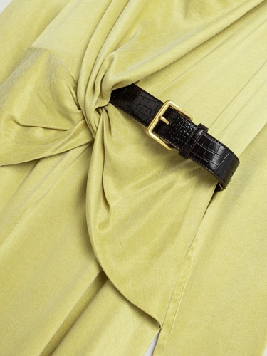  Burgu ve Kemer Detaylı Maxi Elbise