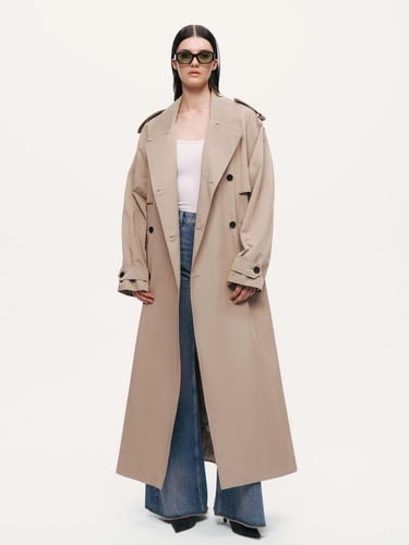  Kemerli Maxi Trençkot