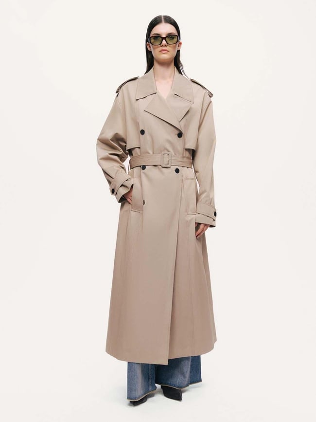  Kemerli Maxi Trençkot