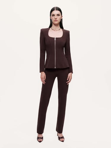  Yırtmaçlı Yüksek Bel Pantolon